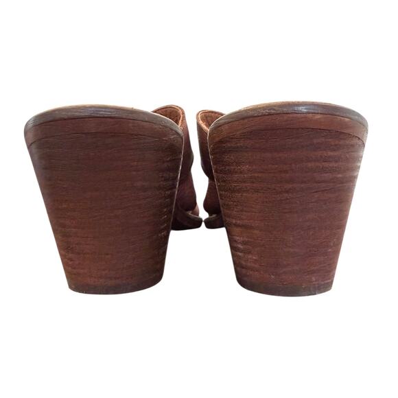 Sundance Veracruz Rinjani Leather Mules Heeled Clogs Brown EU 38 US 7.5-8 Boho - Picture 5 of 11